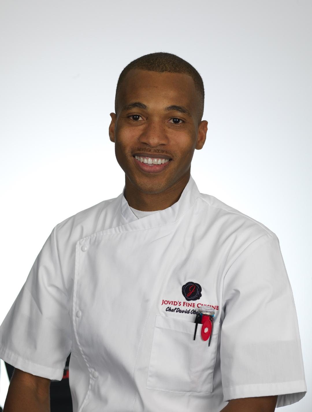 David Obadimeji, founder of Jovids Fine Cuisine, in chef whites